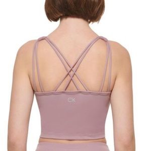 Calvin Klein pink strappy low impact sports bra